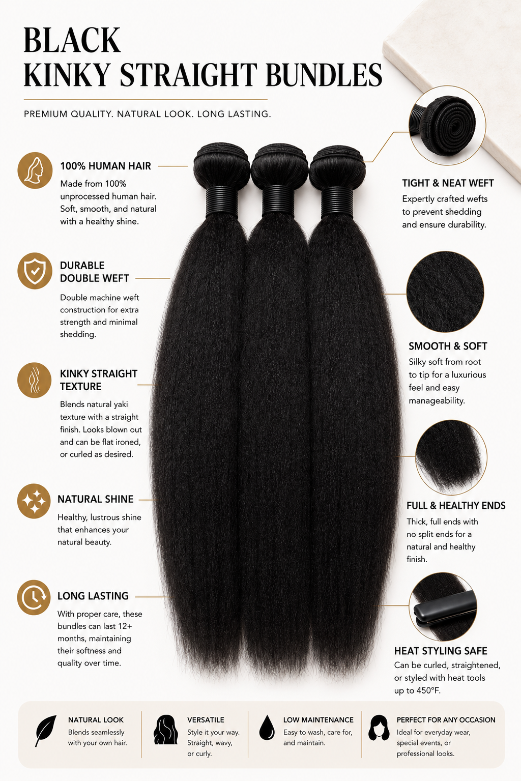 Black Kinky Straight Single Bundle