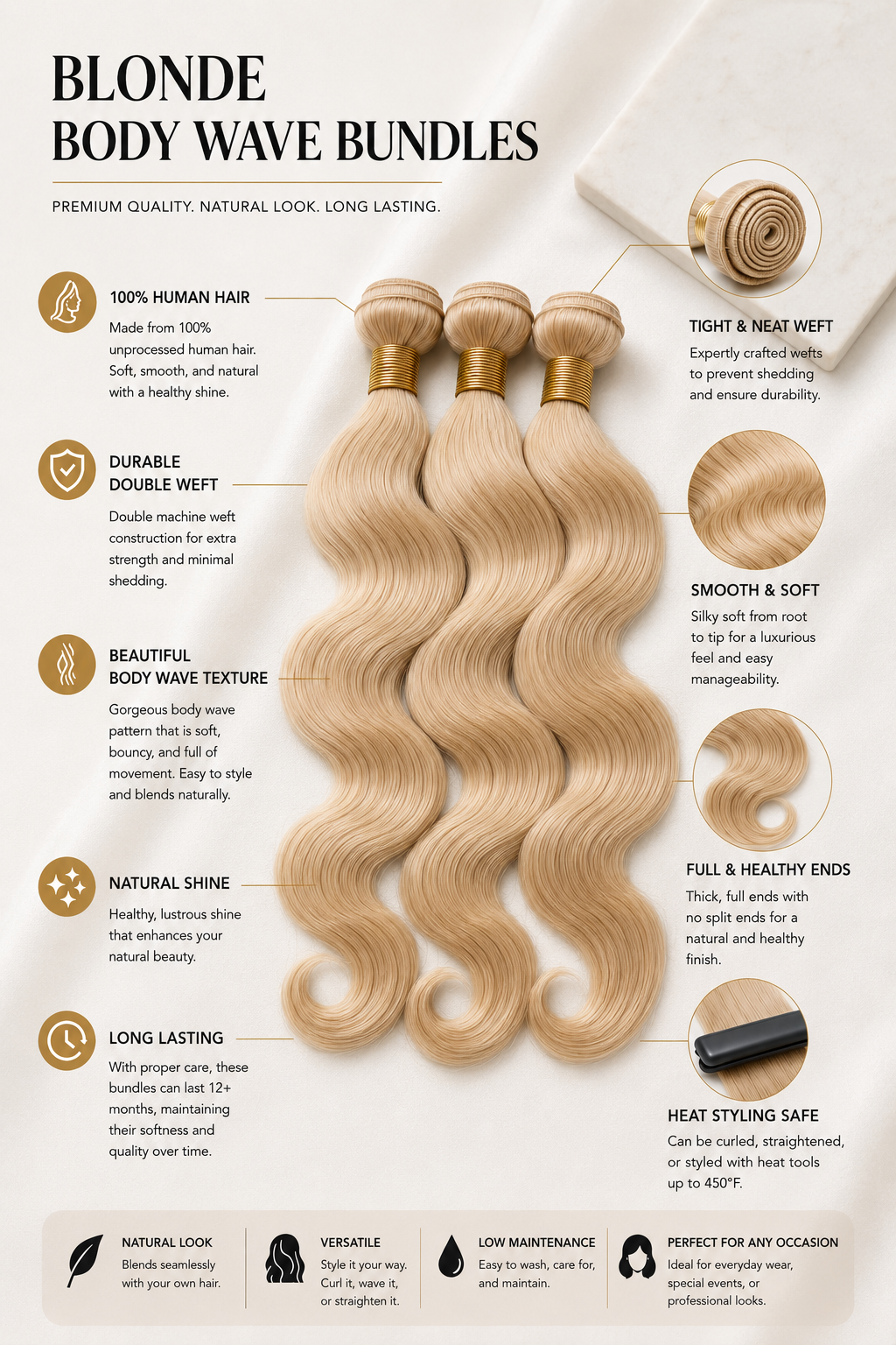 613 Blonde Wavy Single Bundle