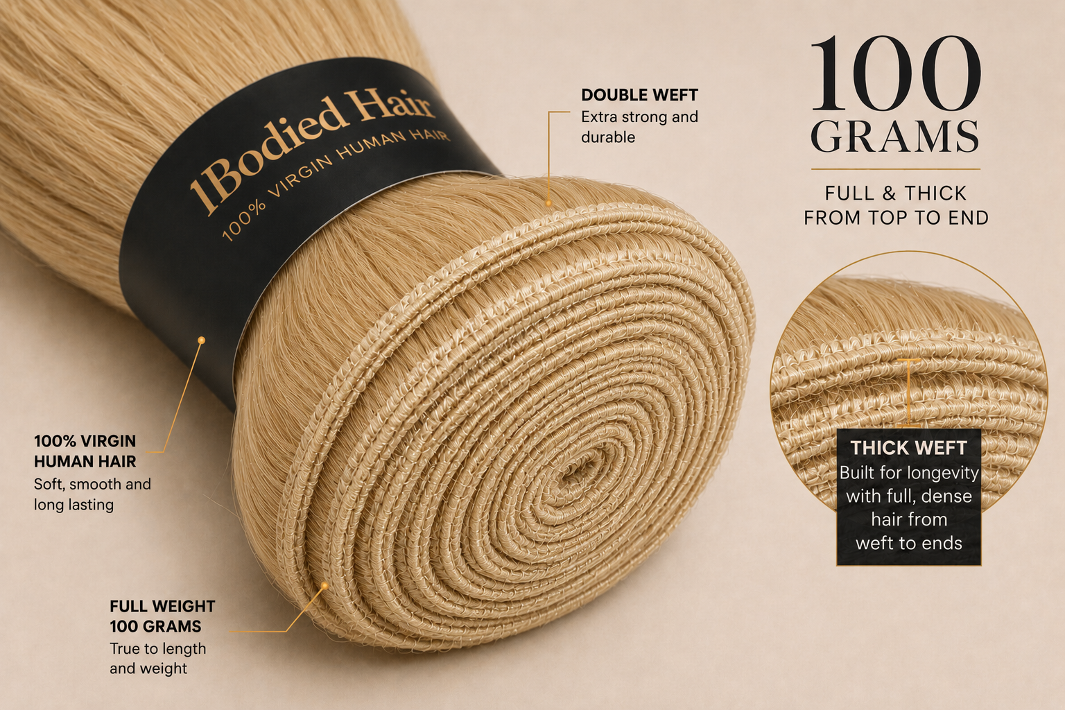613 Blonde Wavy Single Bundle